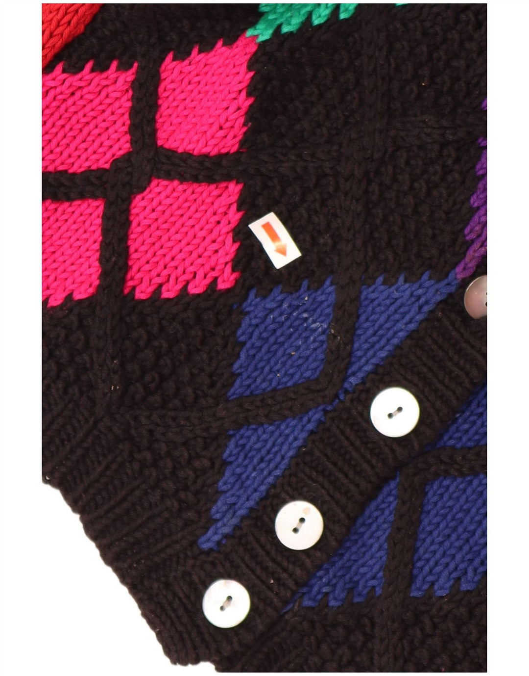 HOBBS Pulover Crop Cardigan pentru Femei UK 8 Mic Negru Argyle/Diamond Bumbac