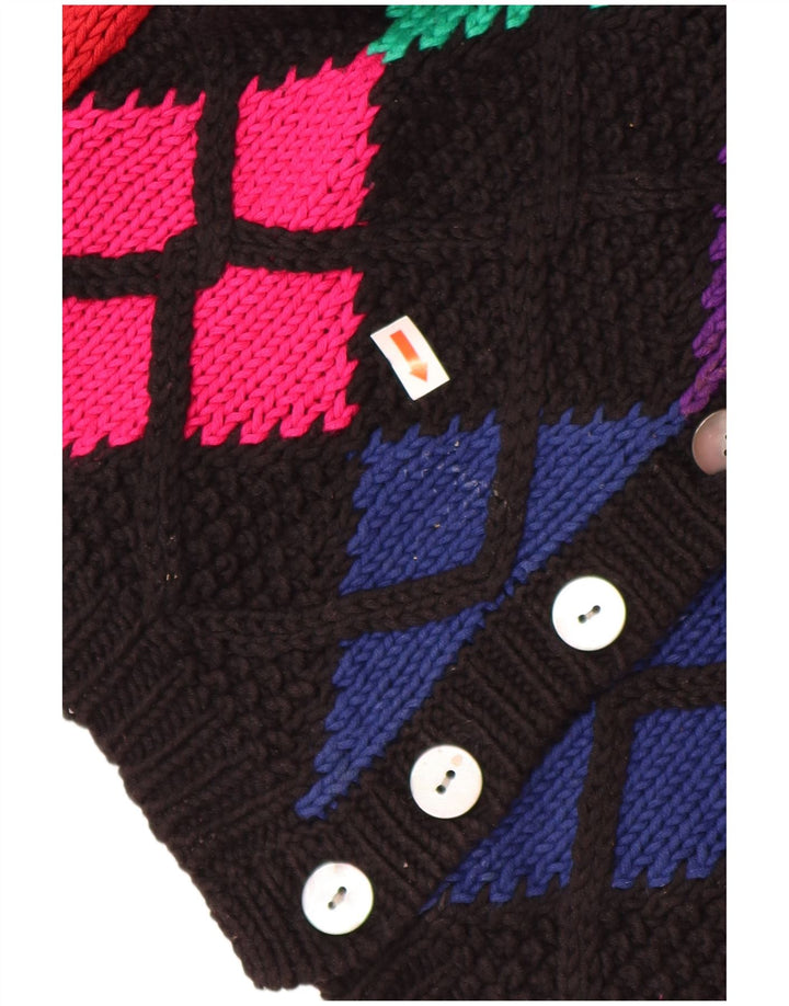 HOBBS Pulover Crop Cardigan pentru Femei UK 8 Mic Negru Argyle/Diamond Bumbac