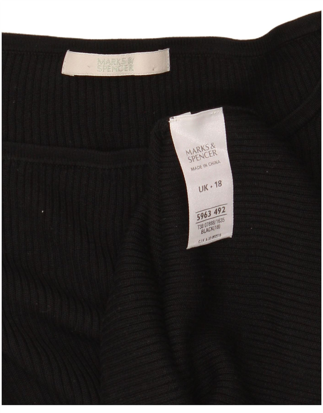 Marks & Spencer Top pentru femei cu mâneci 3/4 UK 18 XL, mătase neagră