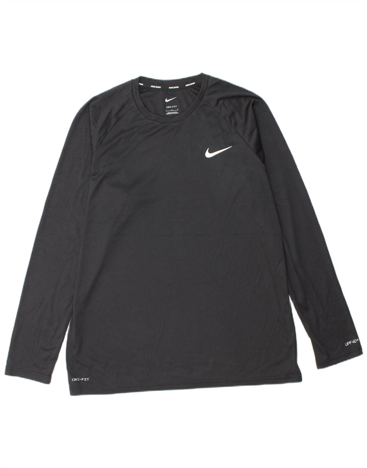 NIKE Dri Fit Top cu mânecă lungă mare, negru