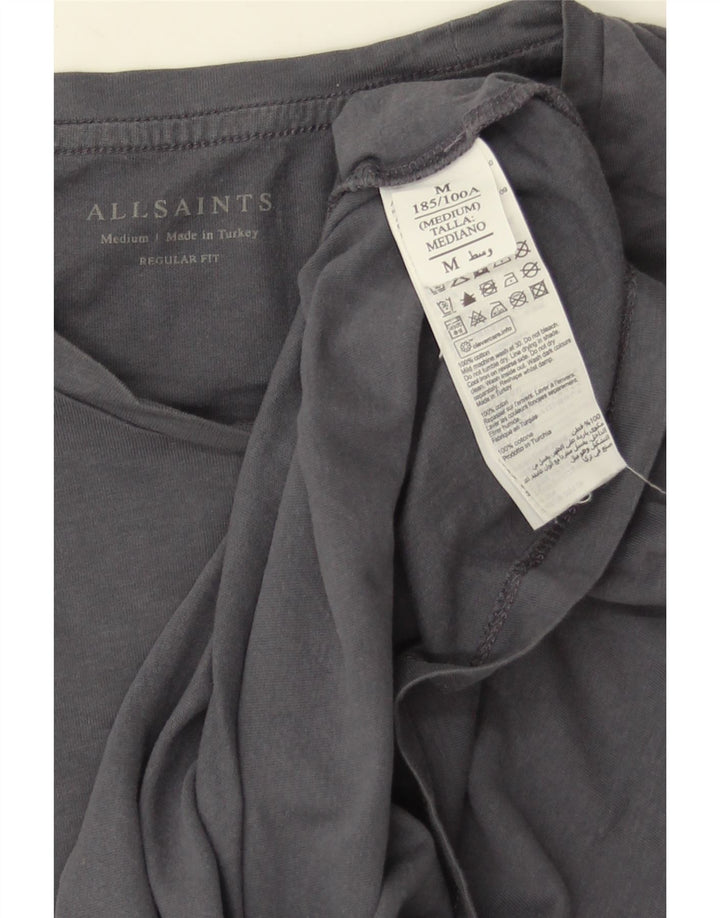 Tricou All Saints pentru bărbați, cu croiala normală, top, bumbac, gri mediu