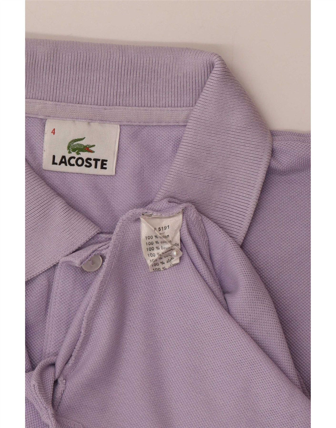 Tricou polo Lacoste pentru bărbați mărimea 4 bumbac violet mediu