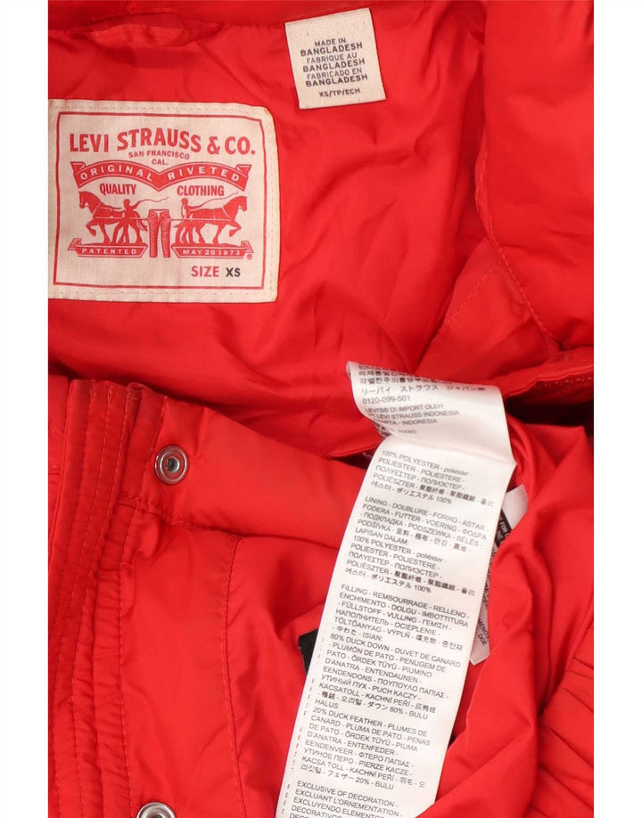 Jachetă căptușită supradimensionată Levi's pentru femei UK 6 XS poliester roșu