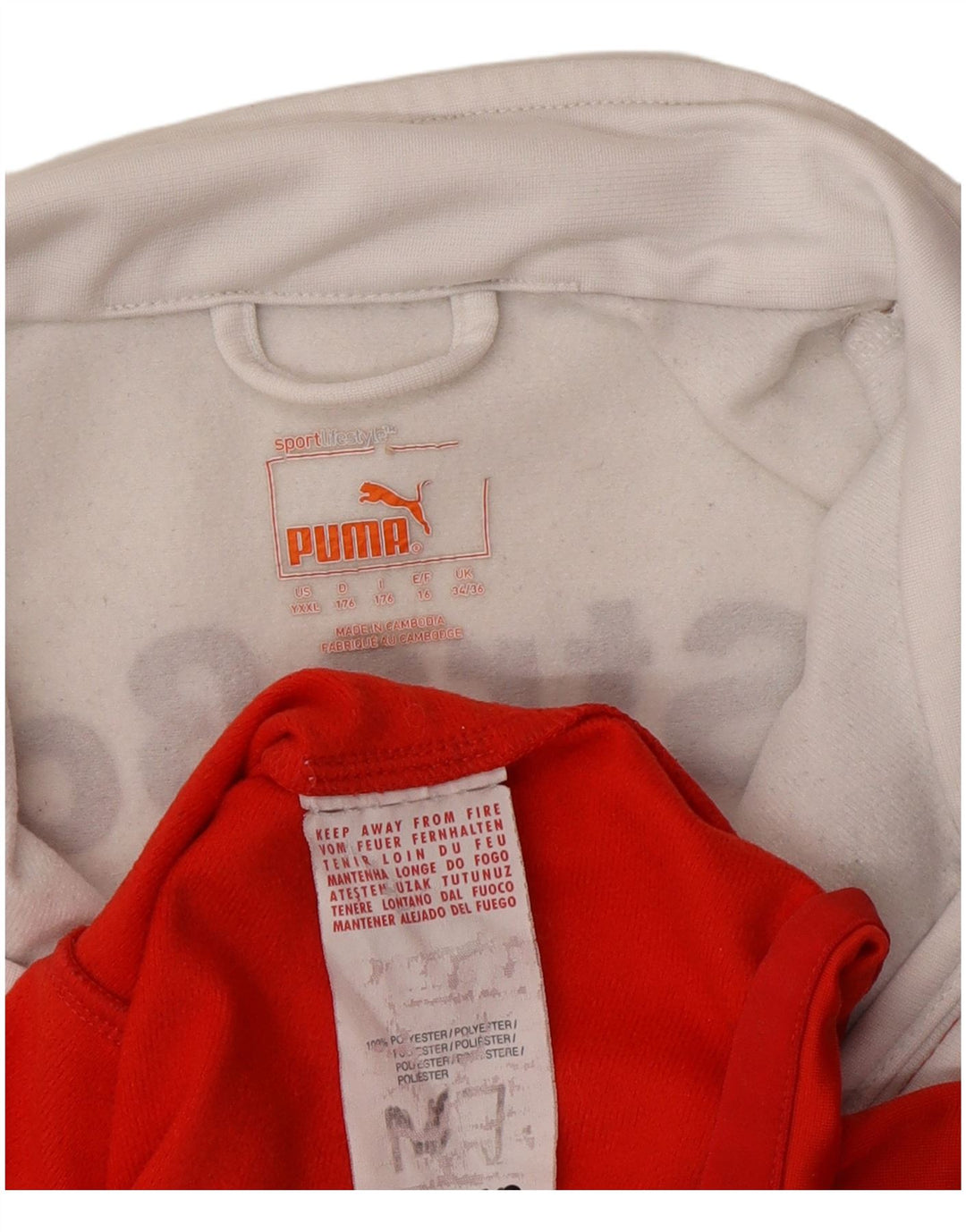 Jachetă de trening cu grafic Puma pentru băieți, 15-16 ani, roșu colorblock