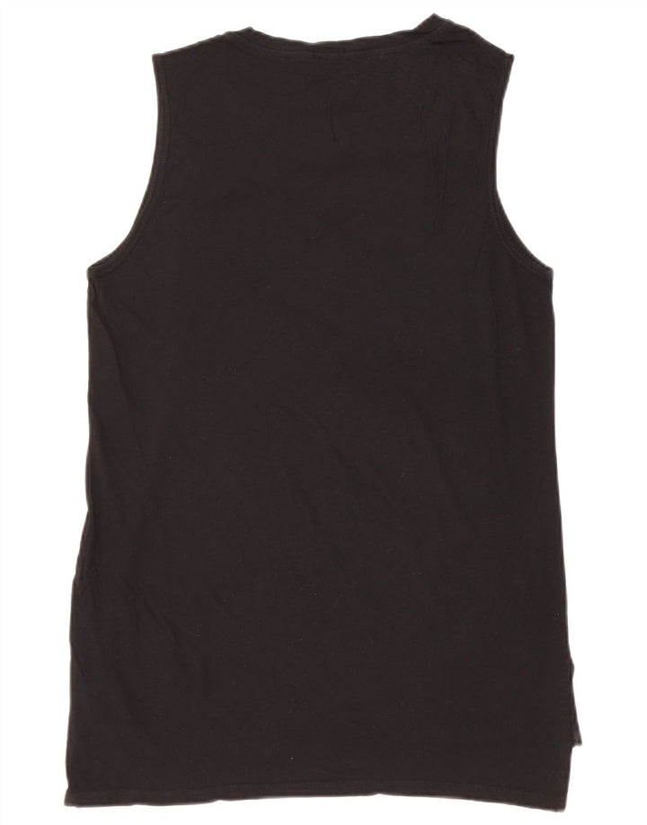 Benetton Femei Graphic Vest Vest Top UK 14 Medium Black Butterfly