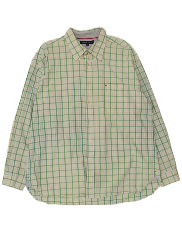 Cămașă pentru bărbați Tommy Hilfiger 2XL, bumbac verde check