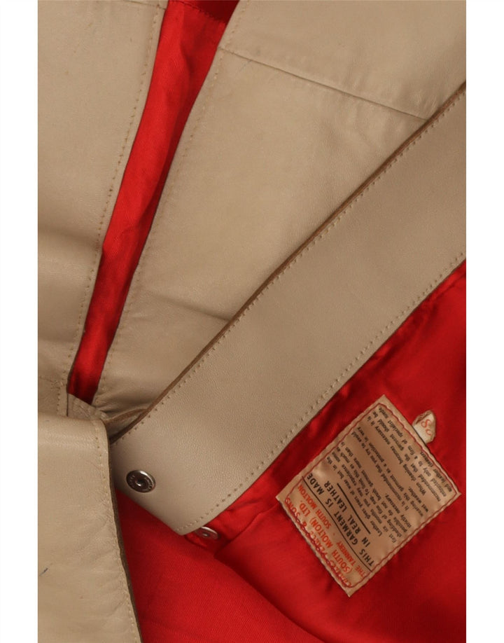 Gilet de damă vintage din piele IT 38 XS bej