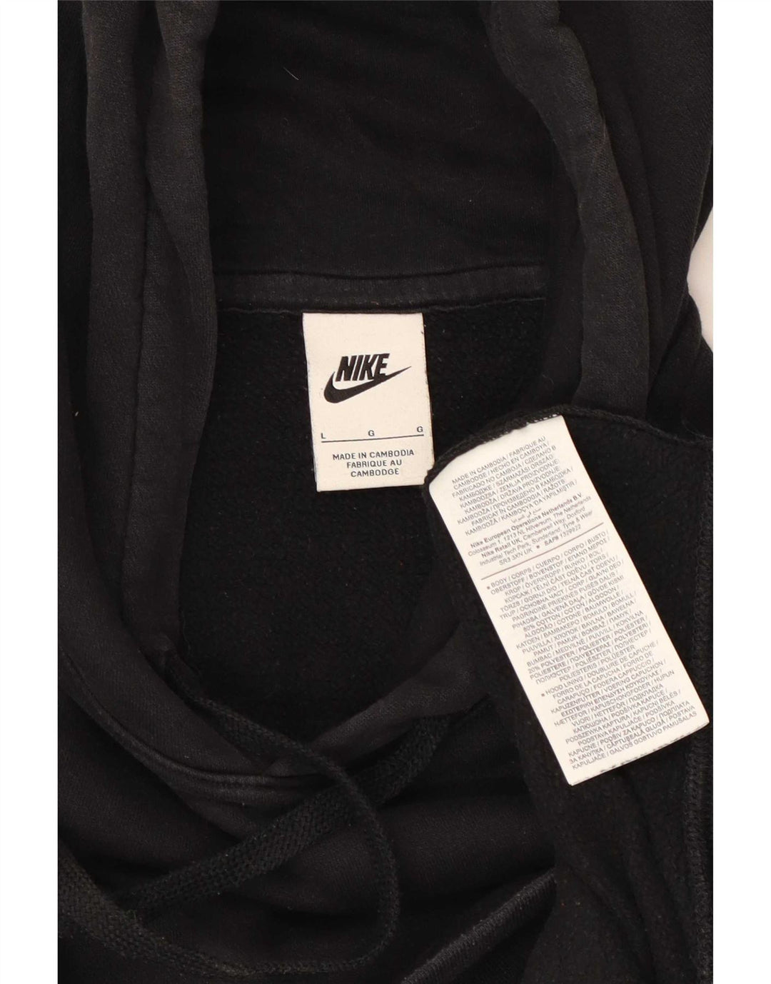 Pulover Nike pentru bărbați, bumbac mare, negru