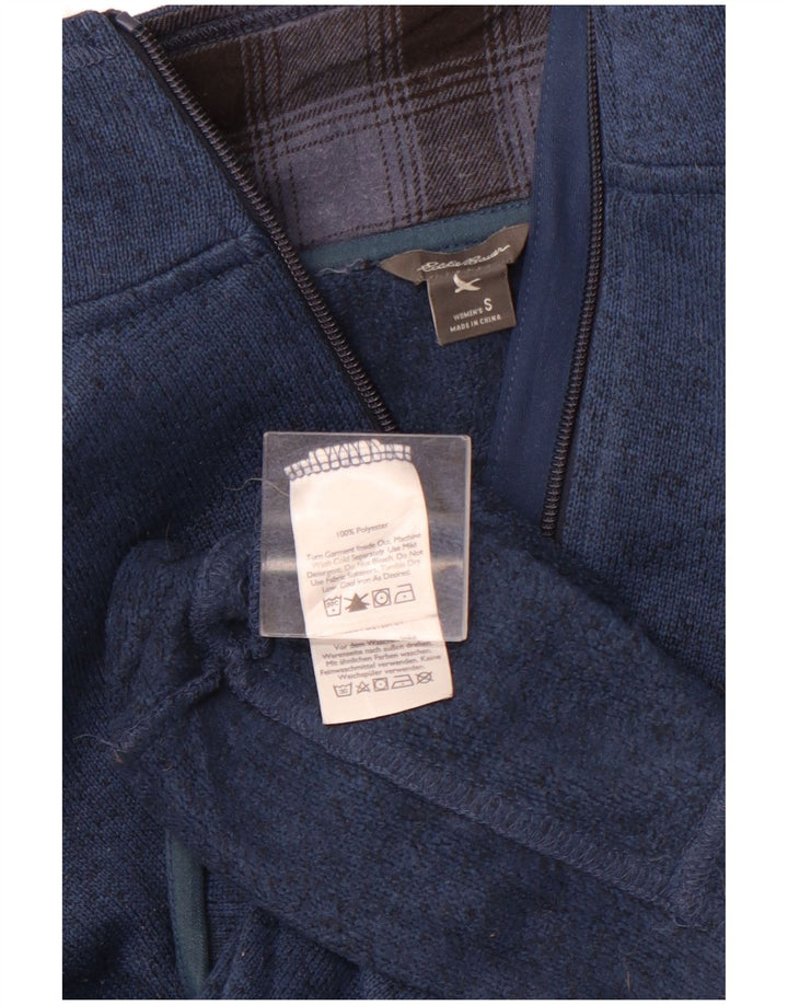 EDDIE BAUER Pulover pentru damă, cu fermoar, cu gât, UK 10 Mic albastru pete