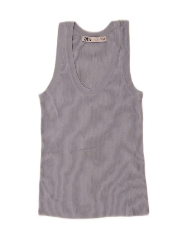 Vestă pentru femei Zara UK 10 Small Blue Viscose