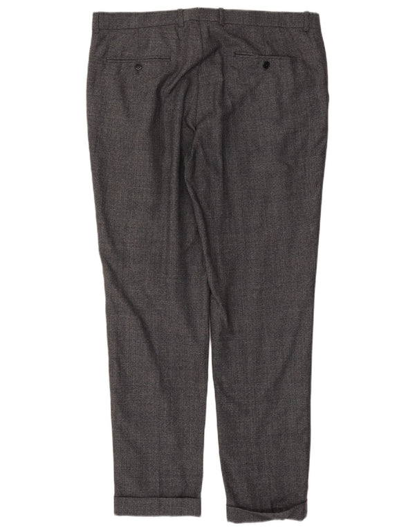 Massimo Dutti Pantaloni de costum pentru bărbați EU 48 XL W38 L32 bumbac cu carouri gri