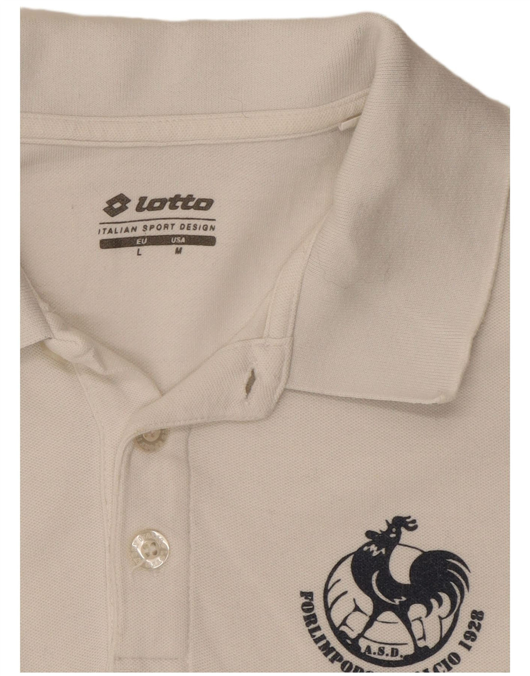 Tricou polo grafic pentru bărbați Lotto, alb mediu