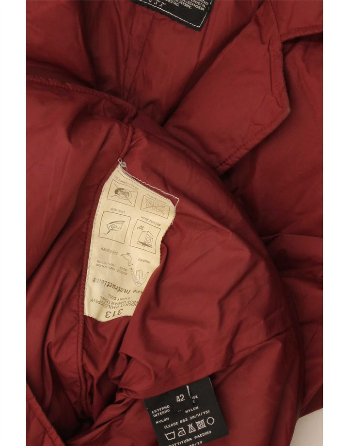313 Tre Uno Jachetă căptușită pentru femei, IT 42 Medium Burgundy Nylon