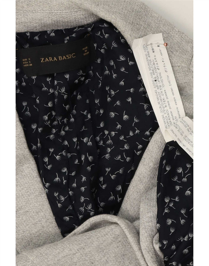 Blazer pentru femei Zara cu 1 nasture, UK 10, poliester, gri mic