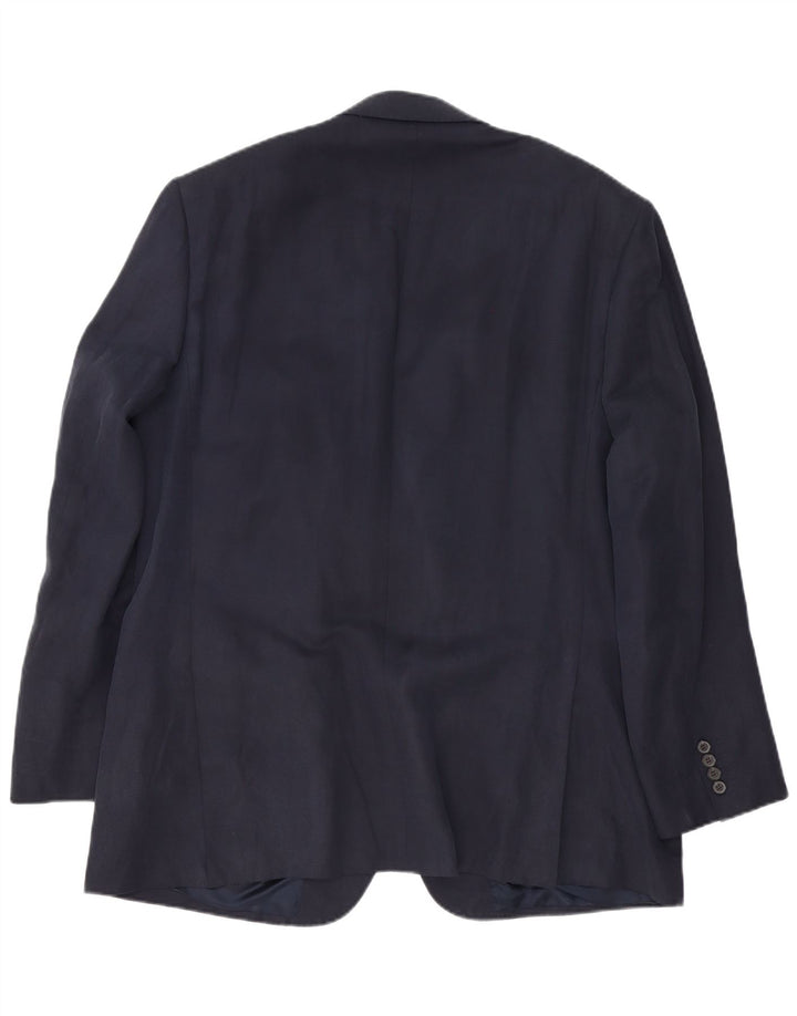 Jachetă pentru bărbați Marks & Spencer, cu 2 nasturi, UK 46 XL, mătase bleumarin