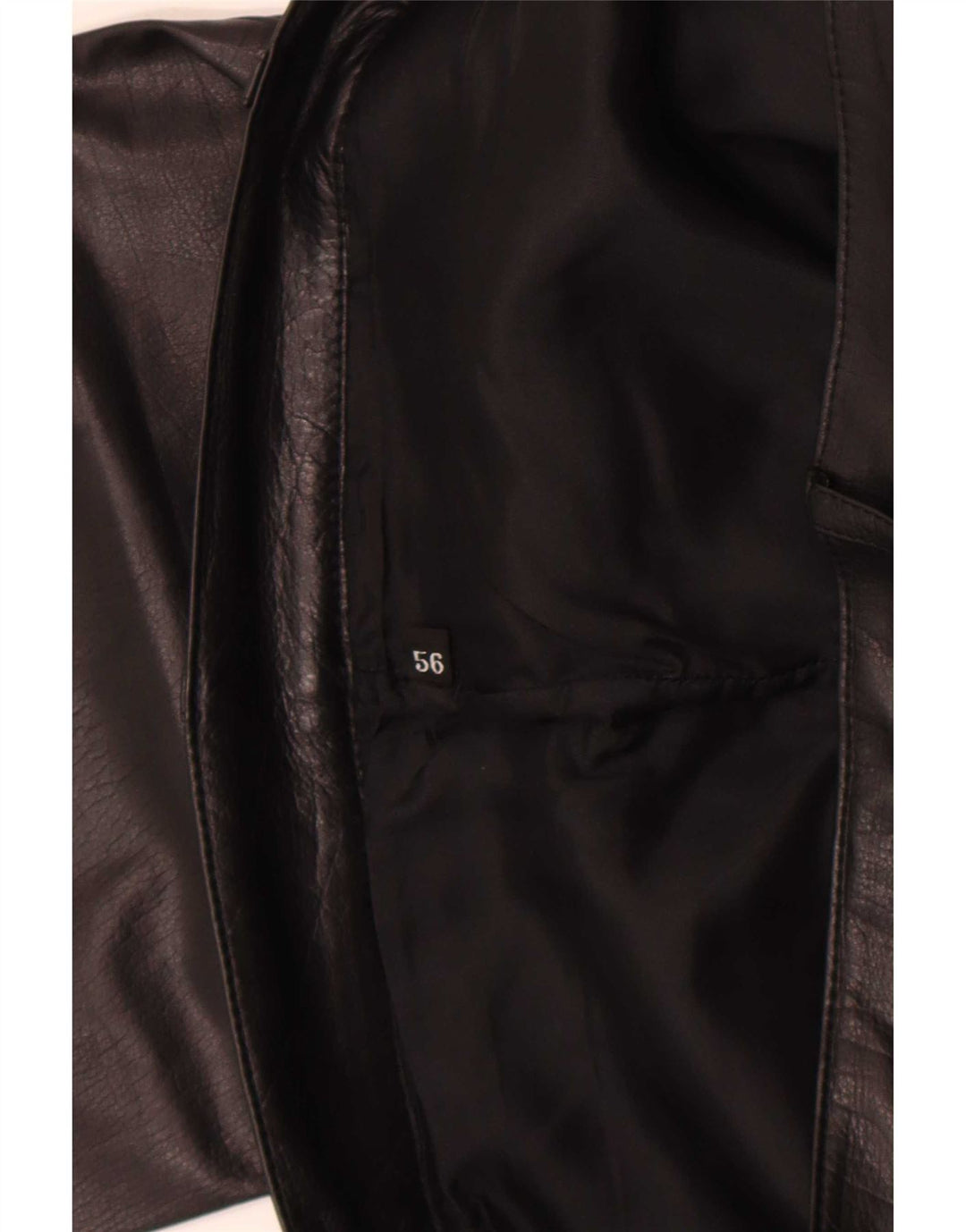 Pantaloni drepți din piele vintage pentru femei W36 L32 negri