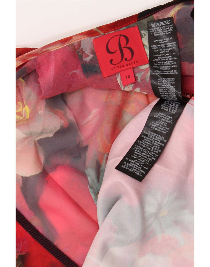Bluză pentru femei Ted Baker, Marea Britanie 14, Poliester Floral Roșu