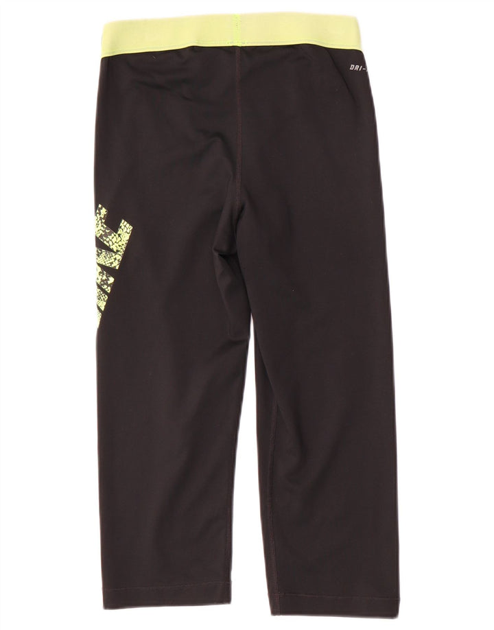 Leggings Nike Dri Fit Capri Graphic pentru femei UK 14 Poliester mediu negru