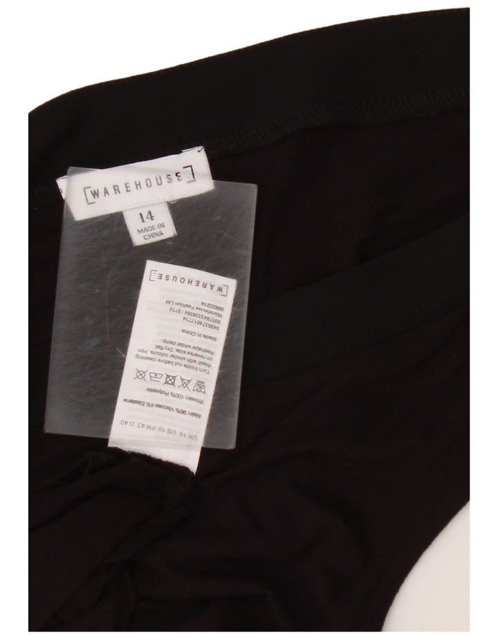 WAREHOUSE Crop Vest Top pentru femei UK 14 Medium Black Viscose