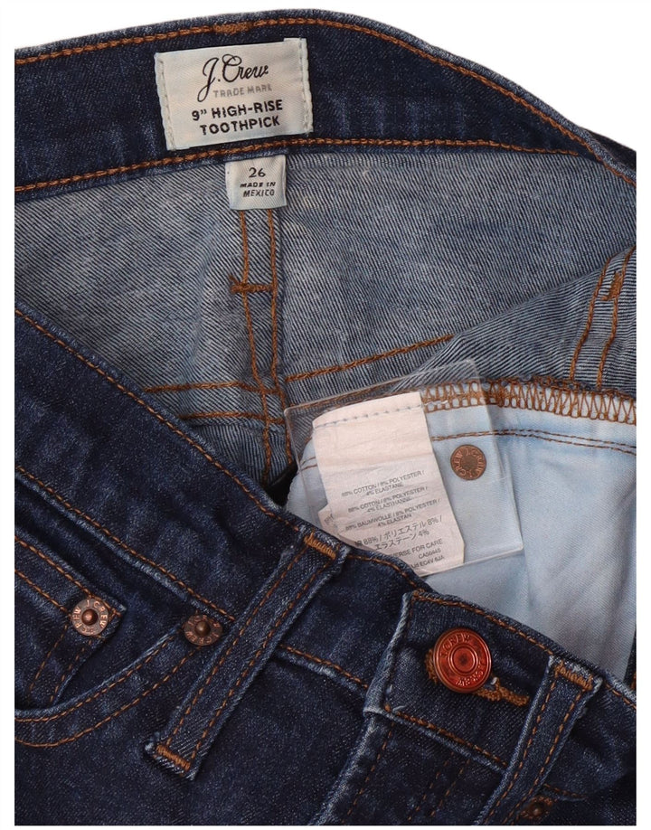 J. CREW Blugi skinny pentru femei cu scobitoare cu talie înaltă W26 L29 bumbac bleumarin