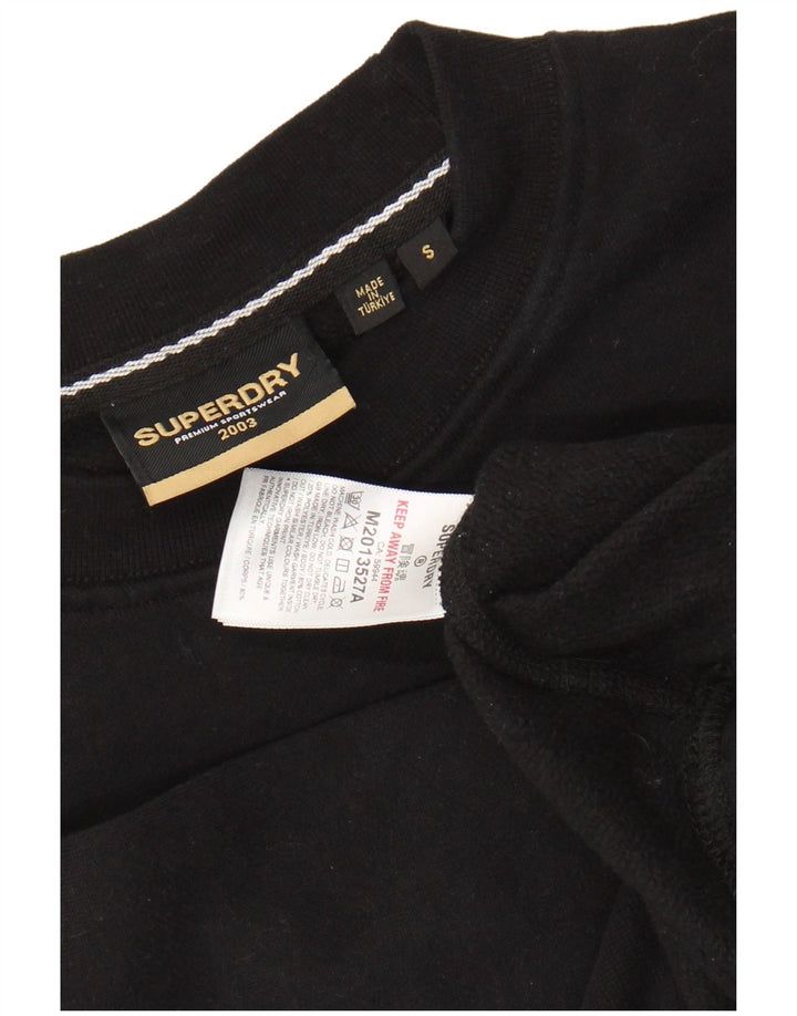 SUPERDRY Hanorac grafic pentru bărbați Pulover mic, negru, bumbac