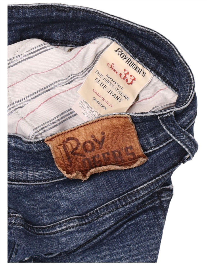 Blugi subțiri pentru bărbați Roy Rogers W33 L28 Bumbac bleumarin