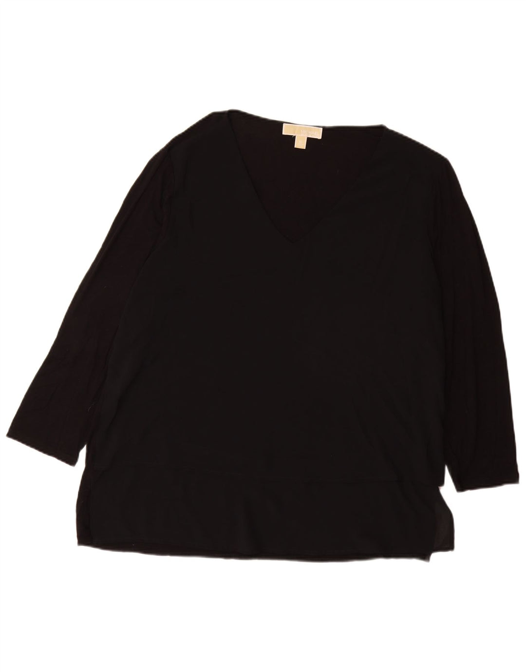 Top femei MICHAEL KORS mâneci 3/4 UK 18 XL negru sintetic