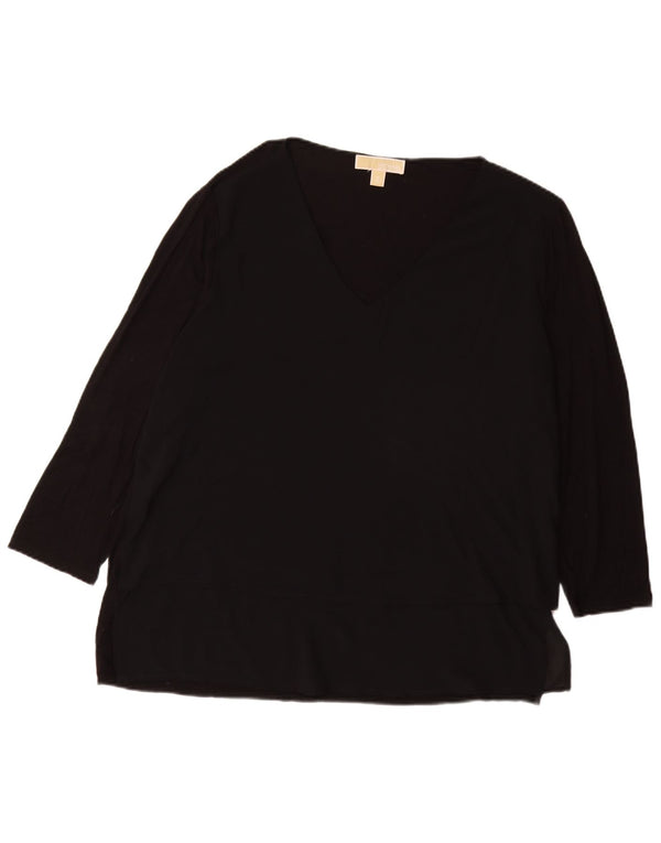 Top femei MICHAEL KORS mâneci 3/4 UK 18 XL negru sintetic