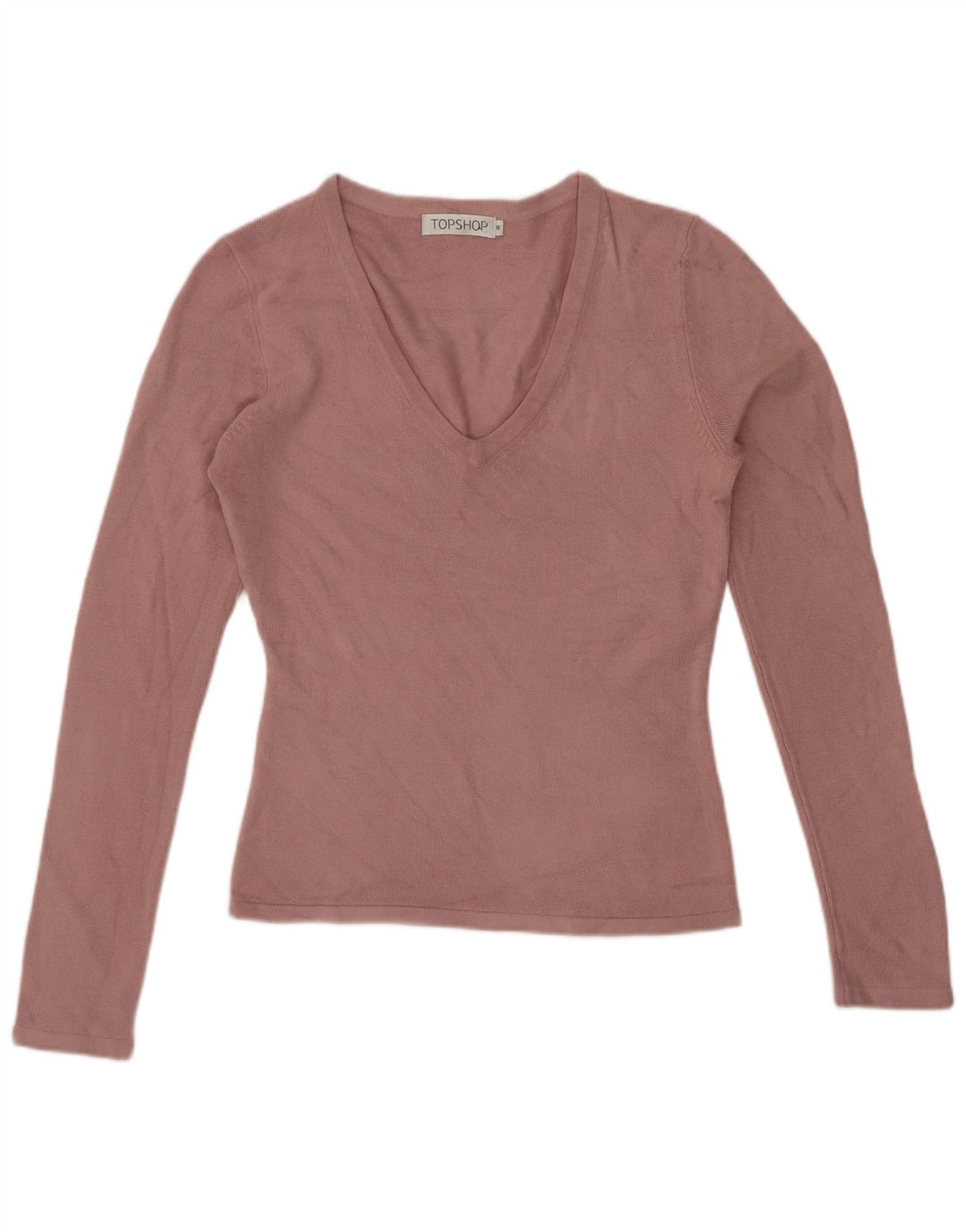 Topshop Top pentru femei cu mânecă lungă UK 8 mic roz acrilic