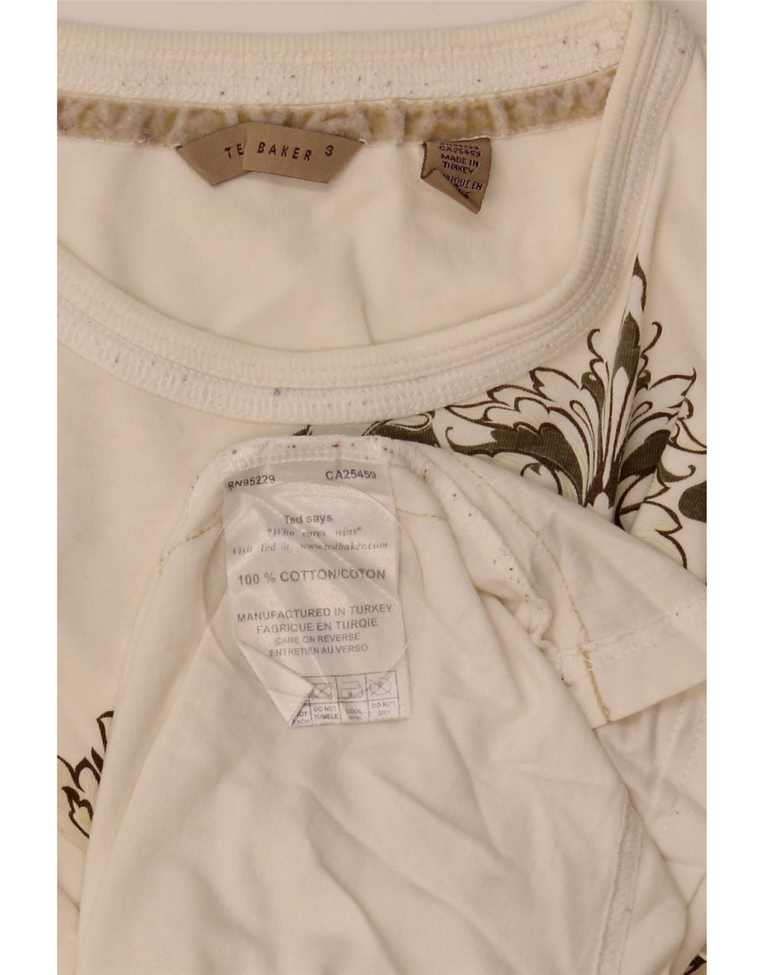 Tricou grafic pentru bărbați Ted Baker Mărimea 3, bumbac alb mediu