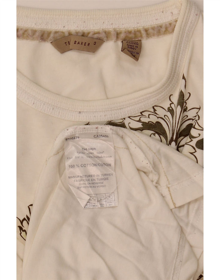 Tricou grafic pentru bărbați Ted Baker Mărimea 3, bumbac alb mediu