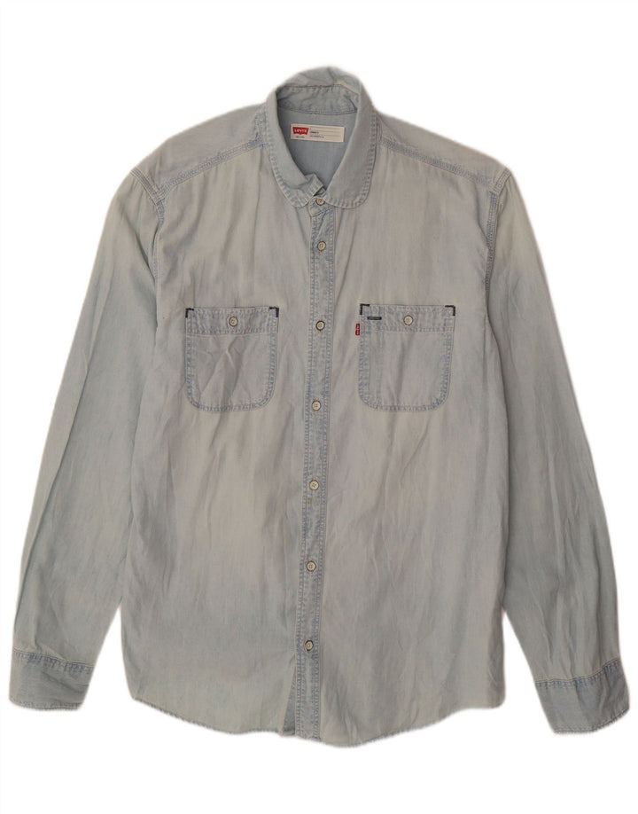 Cămașă Levi's pentru bărbați, cu ajustare standard, din denim, mare, albastru, bumbac