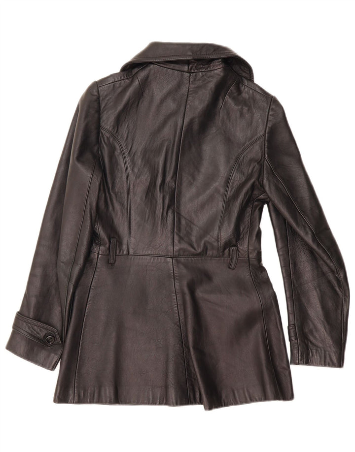 Jachetă de piele vintage pentru femei UK 8 Small Black