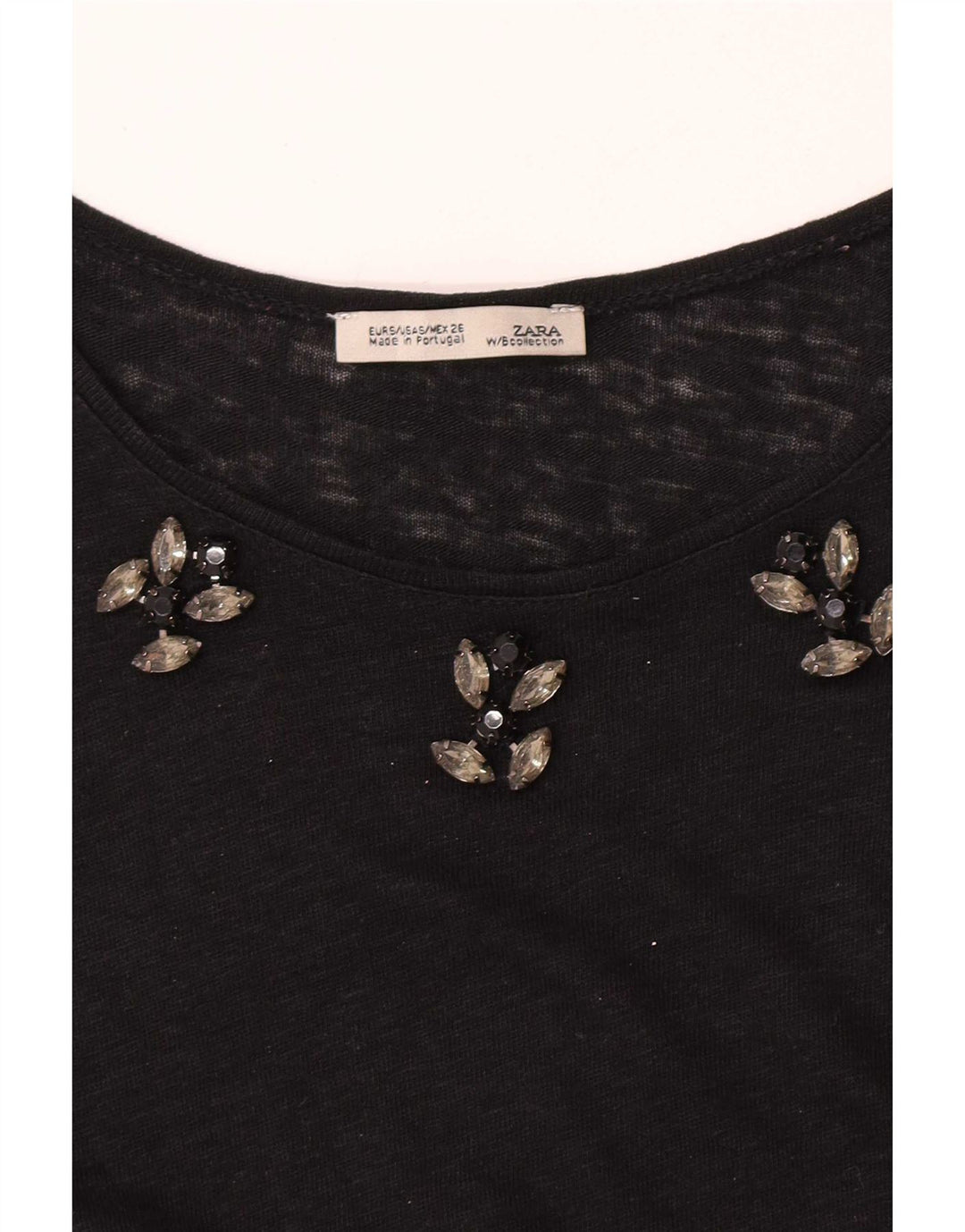 Top femeie Zara cu mâneci 3/4 UK 10 mic negru