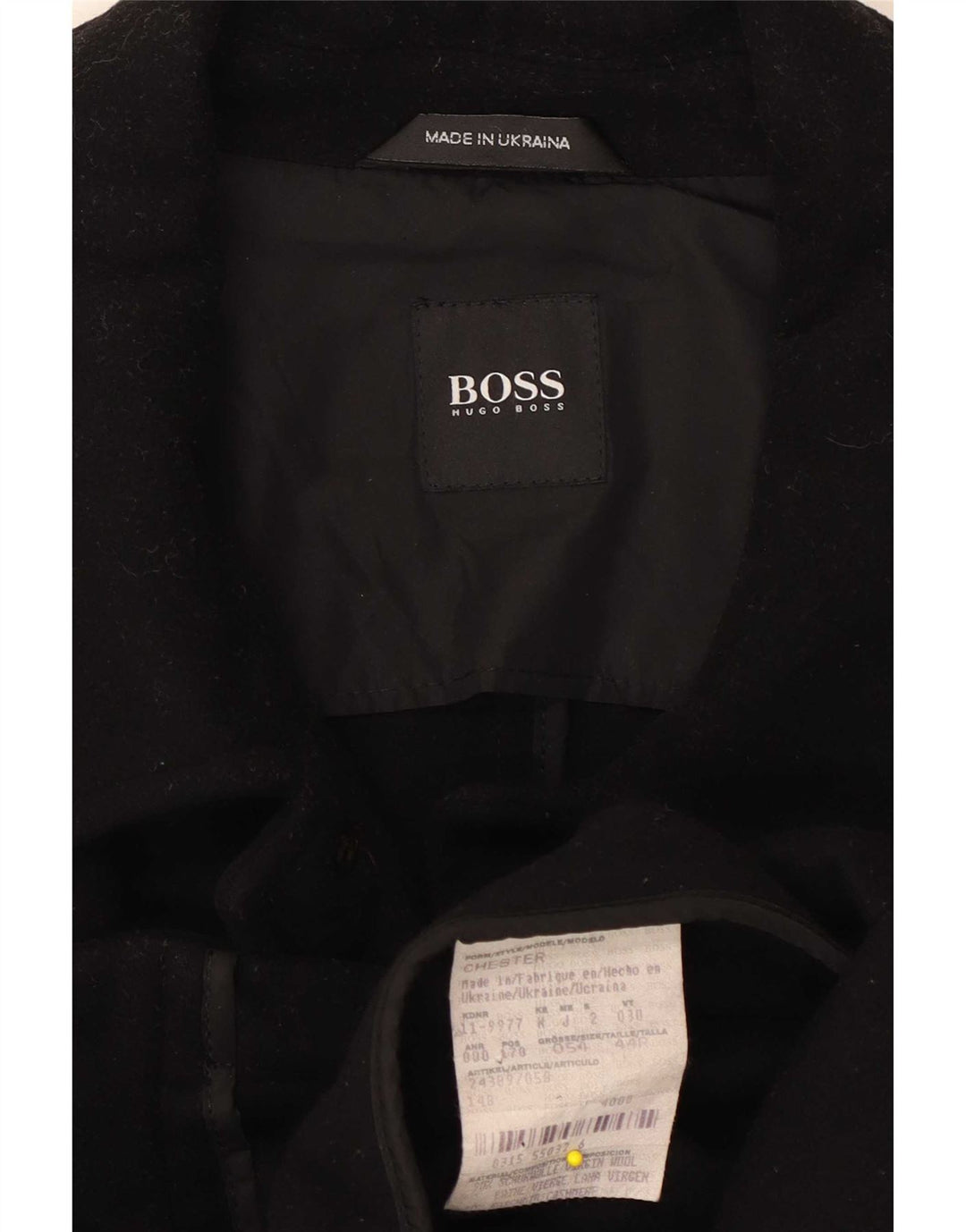 Jachetă pentru bărbați Hugo Boss EU 54 2XL Lână neagră