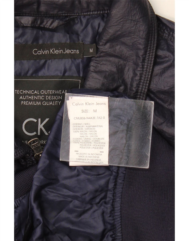 CALVIN KLEIN JEANS Jachetă Bomber pentru bărbați UK 38 Mediu Nailon bleumarin