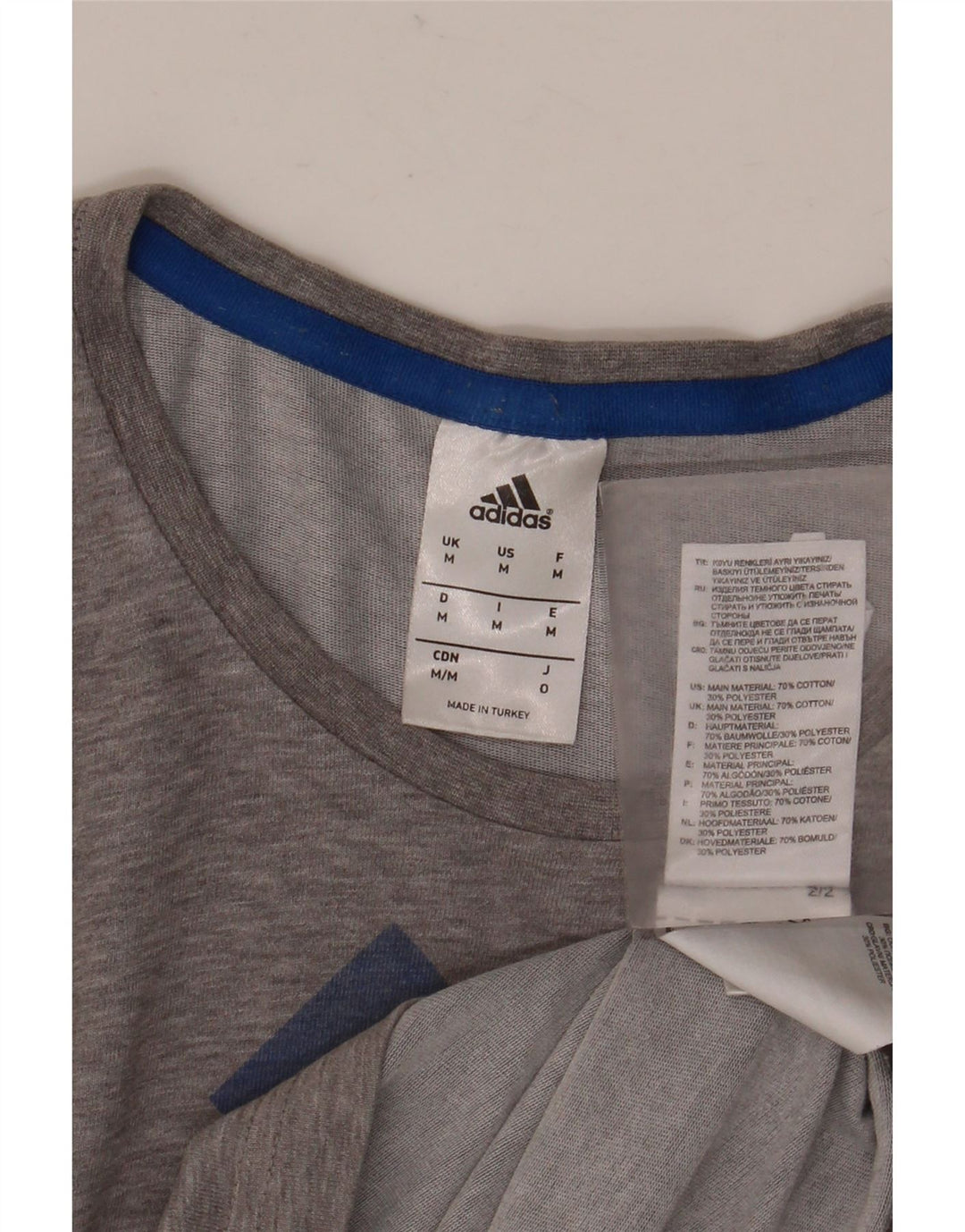 Tricou grafic pentru bărbați ADIDAS Top Mediu Gri, bumbac cu pete