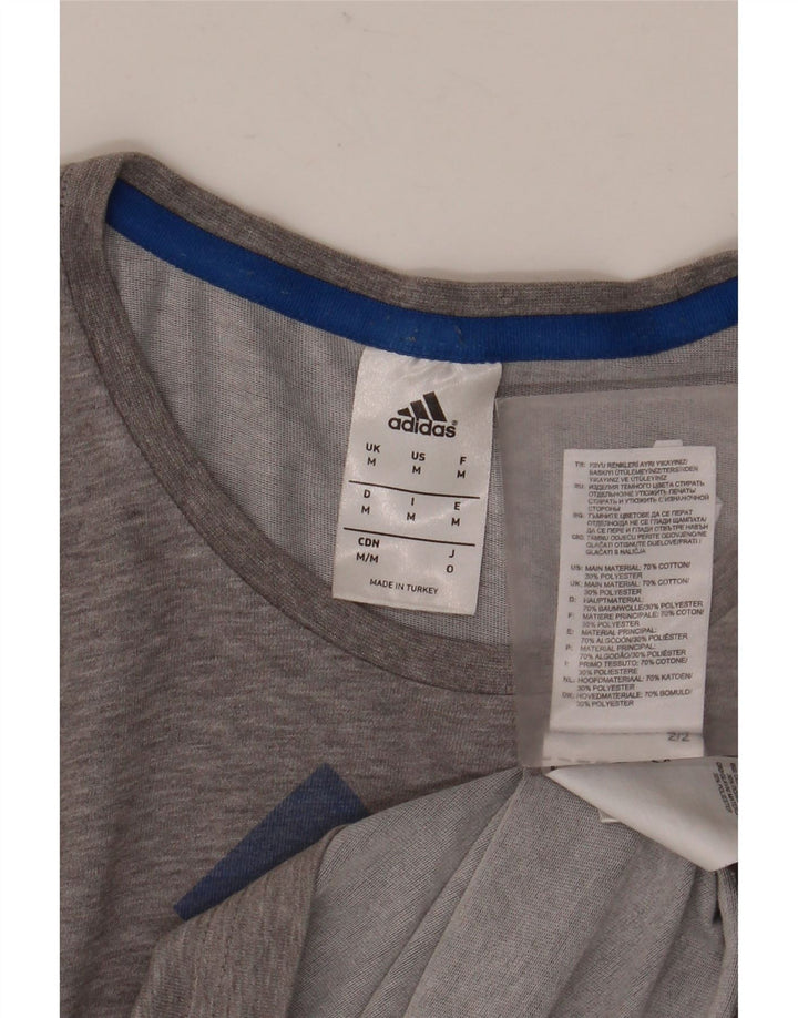 Tricou grafic pentru bărbați ADIDAS Top Mediu Gri, bumbac cu pete