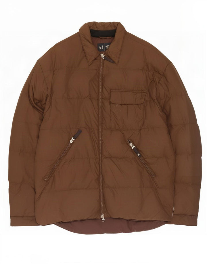 Jachetă căptușită pentru bărbați Armani UK 44 2XL Maro Poliamidă