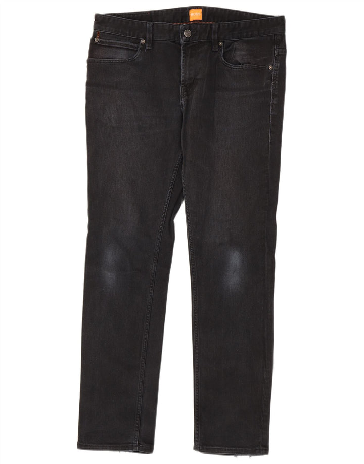 Blugi slim pentru bărbați Hugo Boss W34 L32 bumbac negru