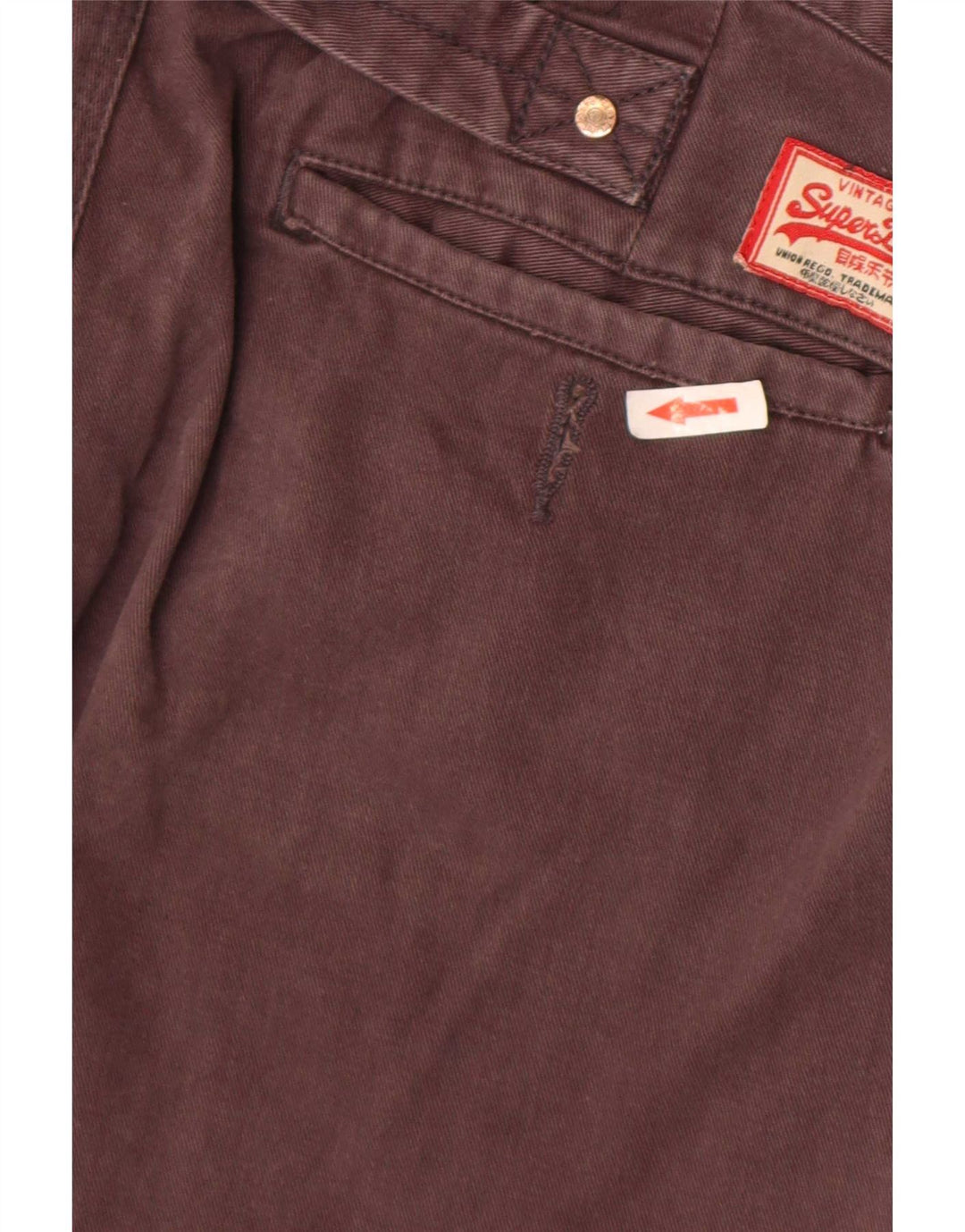 Pantaloni scurți chino Superdry pentru bărbați W30, bumbac maro mediu