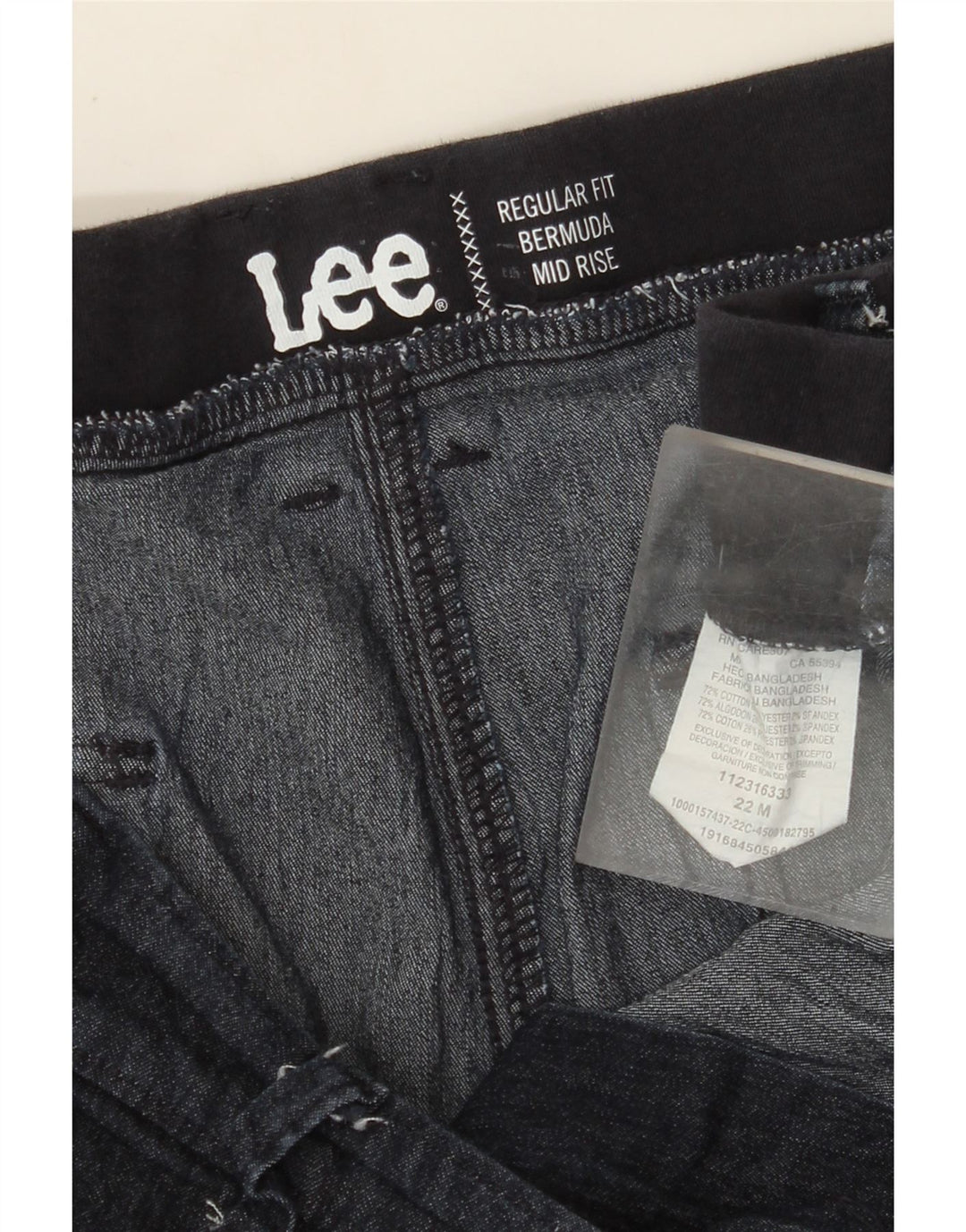 Pantaloni scurți din denim bermude cu talie medie LEE pentru femei US 22 3XL W40 bleumarin