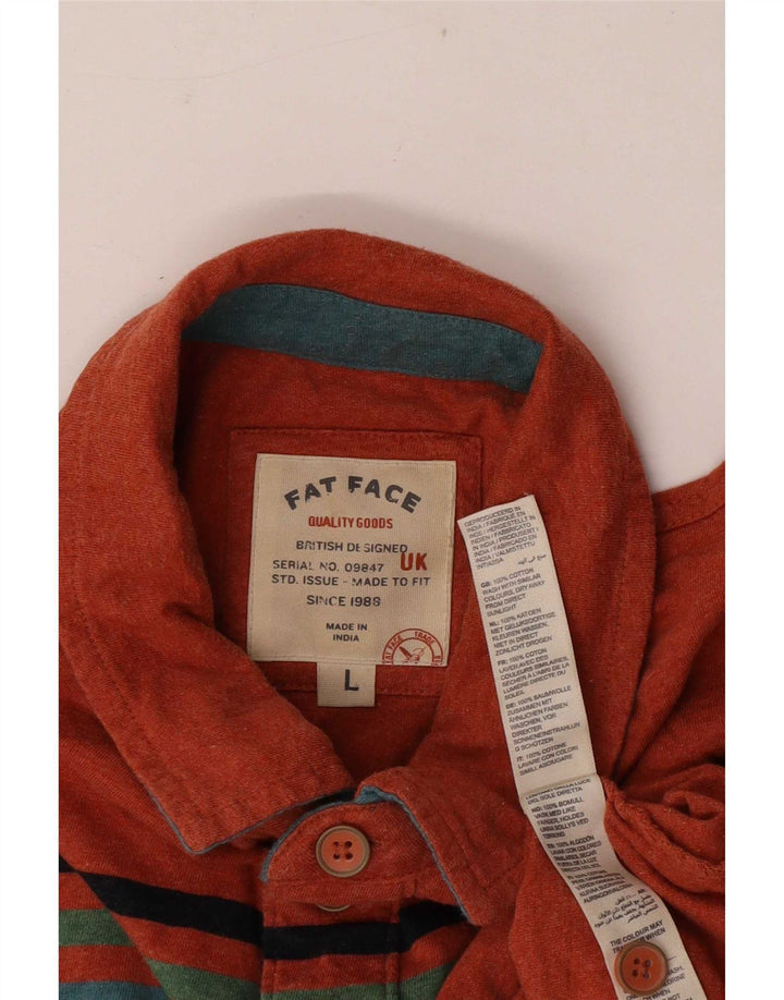 Tricou polo pentru bărbați Fat Face, mare portocaliu, bumbac color bloc