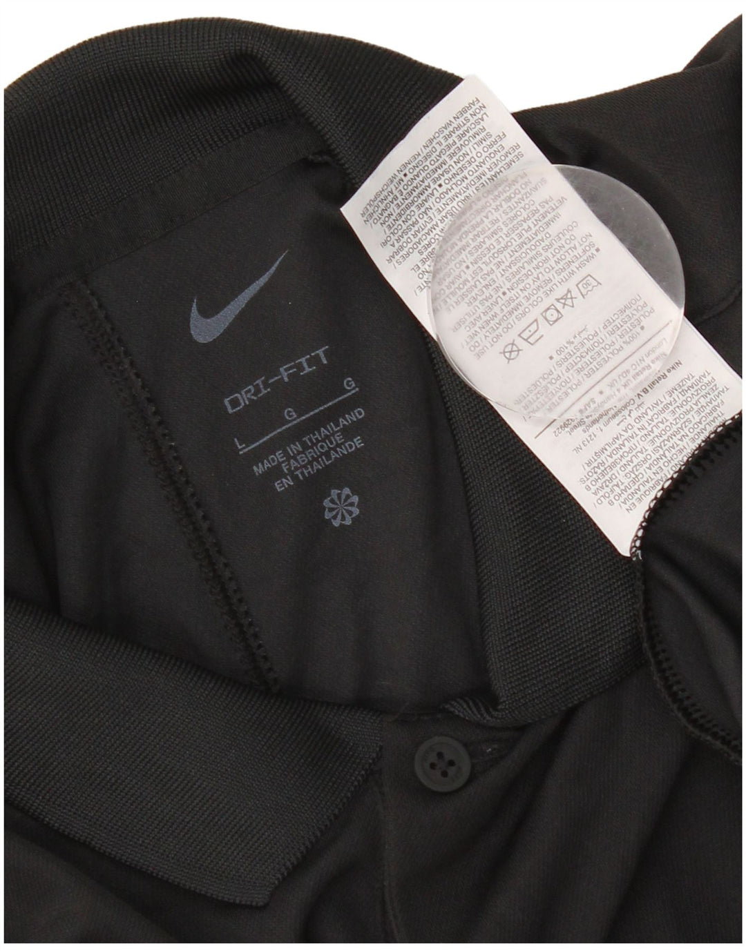 Tricou polo Nike Dri Fit pentru bărbați, mare, negru, poliester