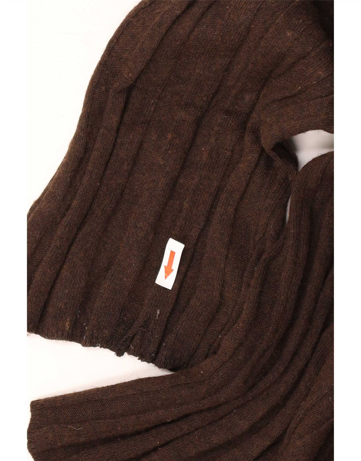 Pulover supradimensionat pentru femei Zara, cu gâtul turn, UK 14, maro mediu, poliamidă