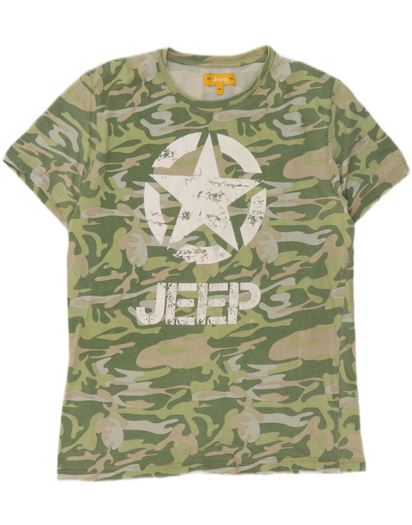 Tricou grafic pentru bărbați Jeep Top XL Camuflaj verde