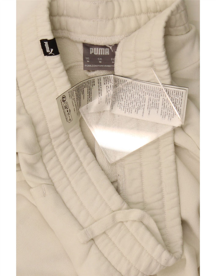 Pantaloni scurti sport grafic Puma pentru femei UK 12, bumbac alb mediu