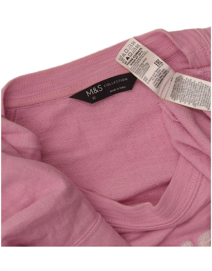 Pulover pentru damă Marks & Spencer cu grafică pentru femei UK 12 Medium Pink Flecked