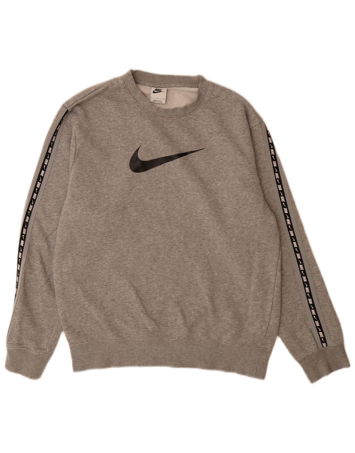 Hanorac grafic pentru bărbați Nike Jumper mic, gri, bumbac cu pete