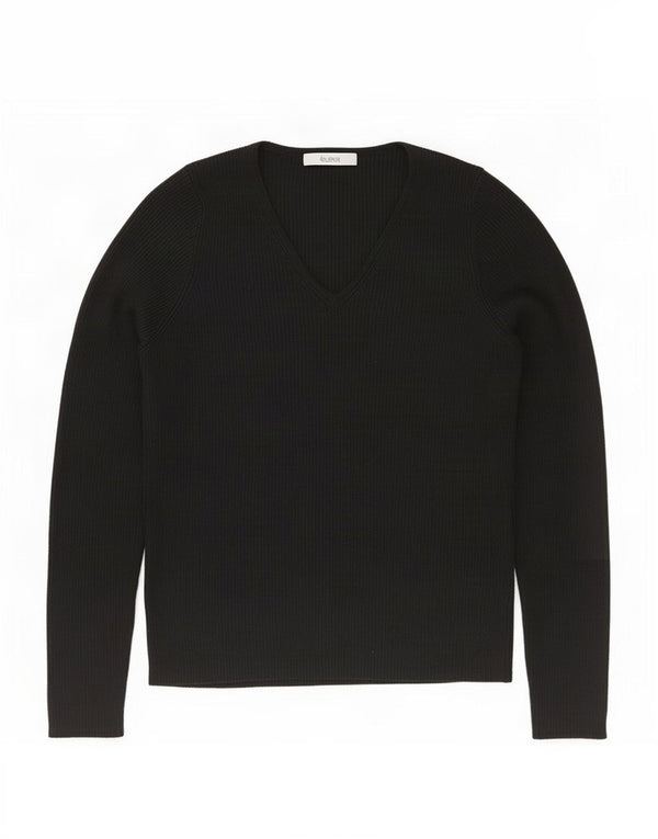 Pulover pentru femei Marks & Spencer cu decolteu în V UK 14 Medium Negru Acrilic